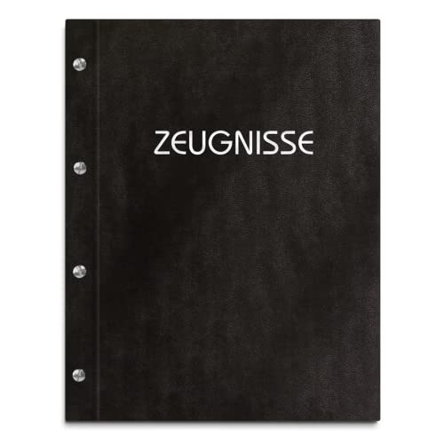 Zeugnismappe im schwarzen Einband in Lederoptik mit Prägedruck in verschiedenen Farben – inkl. 12 Sichthüllen Zeugnismappe im schwarzen Einband in Lederoptik mit Prägedruck in verschiedenen Farben – inkl. 12 Sichthüllen von Kopierladen Karnath GmbH