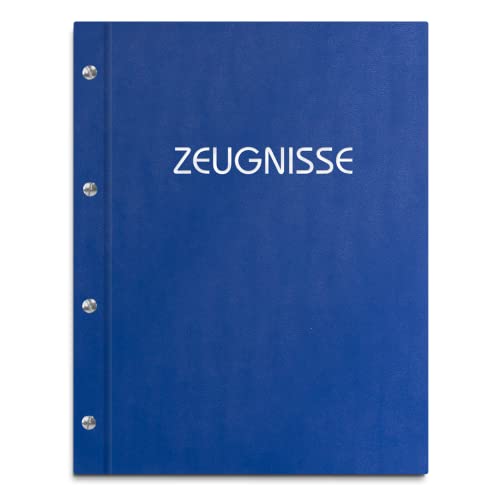 Zeugnismappe in blauer Lederoptik mit Prägedruck in verschiedenen Farben – handgefertigte Mappe inkl. 12 Sichthüllen Zeugnismappe in blauer Lederoptik mit Prägedruck in verschiedenen Farben – handgefertigte Mappe inkl. 12 Sichthüllen von Kopierladen Karnath GmbH
