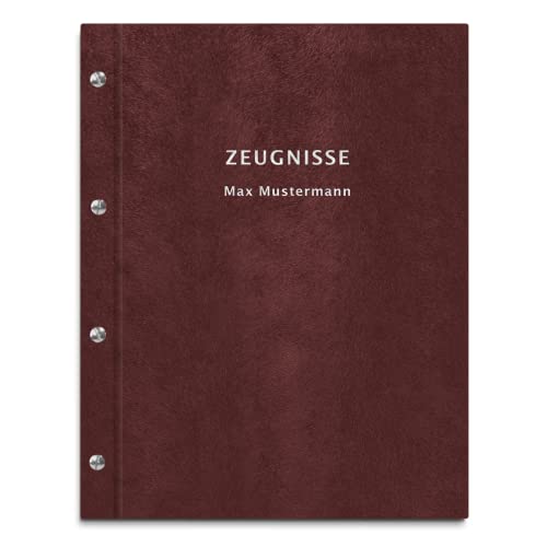 Zeugnismappe in rotbrauner Felloptik inkl. personalisierter Prägung – mit 12 DIN A4 Sichthüllen für Zeugnisse, Urkunden Zeugnismappe in rotbrauner Felloptik inkl. personalisierter Prägung – mit 12 DIN A4 Sichthüllen für Zeugnisse, Urkunden von Kopierladen Karnath GmbH