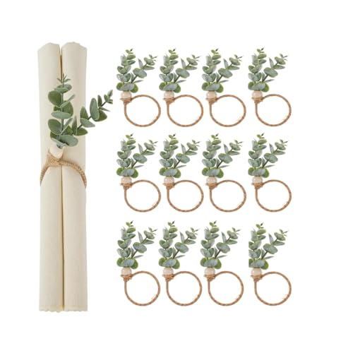 Kopinma 12Pcs Boho Serviettenring Aus Eukalyptusholz Blätter Serviettenhalter, Holzperlen Bauernhaus Serviettenringhalter, Serviettenschnallen für Partys Abendessen Hochzeit Bankett Tischdekor Kopinma 12Pcs Boho Serviettenring Aus Eukalyptusholz Blätter Serviettenhalter, Holzperlen Bauernhaus Serviettenringhalter, Serviettenschnallen für Partys Abendessen Hochzeit Bankett Tischdekor von Kopinma