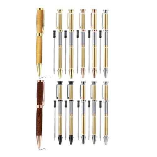 Kopinma Basteln Sie Ihre Stifte, 10 Drehstift Set mit 7 mm Schlankem Holzverdrehung Von Stiftkits mit Nachfüllungen und Stiftbläsen, Anschraubbarer Kugelschreiber zum Selbermachen für DIY Projekte von Kopinma