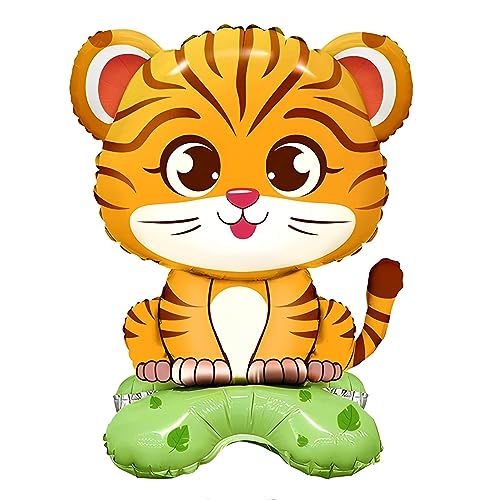 3D Folienballon Aufsteller im Tiger Design, ca. 42 * 60 cm - Perfekt für Themenpartys, Kindergeburtstage, Event-Dekorationen, Überraschungsgeschenke - Einfache Montage, Wiederverwendbar, Groß XXL von Kopper-24