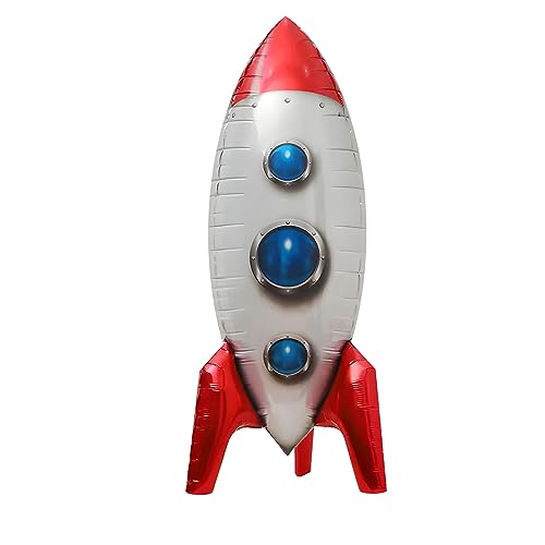 Folienballon Fahrzeug Motiv, Rakete in Weiß, ca. 46,5 * 81 cm - Perfekt für Kindergeburtstage, Weltraum-Themenpartys, Dekorationen, Feiern, Überraschungen - Groß, Auffällig und Spaßbringend Folienballon Fahrzeug Motiv, Rakete in Weiß, ca. 46,5 * 81 cm - Perfekt für Kindergeburtstage, Weltraum-Themenpartys, Dekorationen, Feiern, Überraschungen - Groß, Auffällig und Spaßbringend von Kopper-24