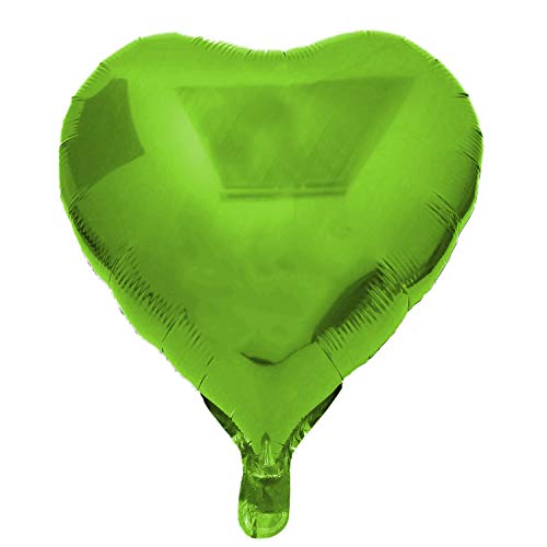 Kopper-24 Folienballon Herz 45 cm Luftballon Hochzeit Helium Ballon 18 Zoll Heliumballon Heart Love Valentinstag Herzballon XL Geburtsatag Party Deko Dekoration bunt JGA Folie Sterne (hellgrün) von Kopper-24