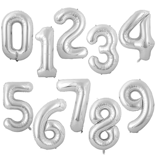 Folienballon Zahl 0 Silber - XL Riesenzahl 80 cm - Geburtstag Hochzeit Deko Party Zahlenballon Jubiläum Ballon Luftballon Zahlenballon riesig groß xxl für Luftbefüllung 18 Nummer dekoration Metallic Folienballon Zahl 0 Silber - XL Riesenzahl 80 cm - Geburtstag Hochzeit Deko Party Zahlenballon Jubiläum Ballon Luftballon Zahlenballon riesig groß xxl für Luftbefüllung 18 Nummer dekoration Metallic von Kopper-24
