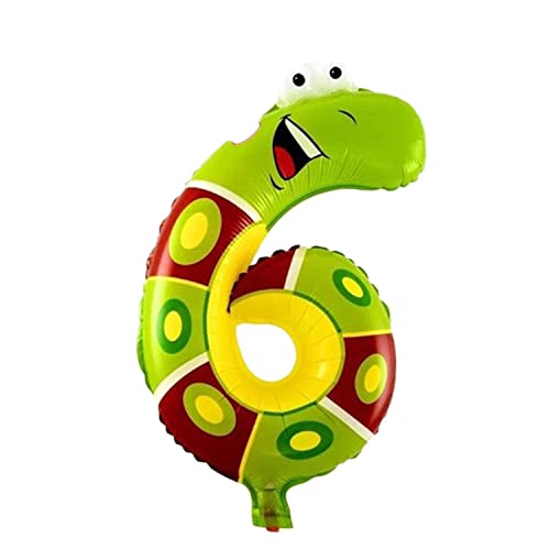 Folienballon Zahl 40 cm im Tier-Design für Luftbefüllung - für Geburtstag Hochzeit Party - Ballon im Zahlen-Design Jubiläum Geschenk Luftballon Zahlenballon riesen Nummer Deko Kinder Deko (Zahl 6) von Kopper-24