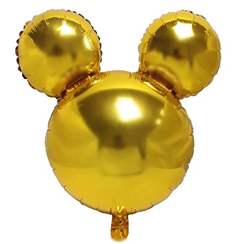 Globo de Foil Mouse - 10 Colores - Ø 45 cm - Decoración para Fiesta de Cumpleaños Niños - Mickey Figurine Helium Air Balloon Decoration Anagram Mouse Gift Fun Kids Party (Gold) von Kopper-24