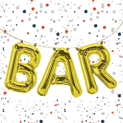 Kopper-24 Folienballon-Set Bar in Gold, 40 cm - Tolle Deko für Cocktailpartys, Geburtstage & Events - Stilvoller Schriftzug für Deine Hausbar Kopper-24 Folienballon-Set Bar in Gold, 40 cm - Tolle Deko für Cocktailpartys, Geburtstage & Events - Stilvoller Schriftzug für Deine Hausbar von Kopper-24