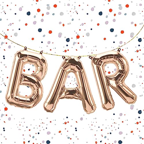 Kopper-24 Folienballon-Set Bar in Roségold, 80 cm - Tolle Deko für Cocktailpartys, Geburtstage & Events - Stilvoller Schriftzug für Deine Hausbar Kopper-24 Folienballon-Set Bar in Roségold, 80 cm - Tolle Deko für Cocktailpartys, Geburtstage & Events - Stilvoller Schriftzug für Deine Hausbar von Kopper-24