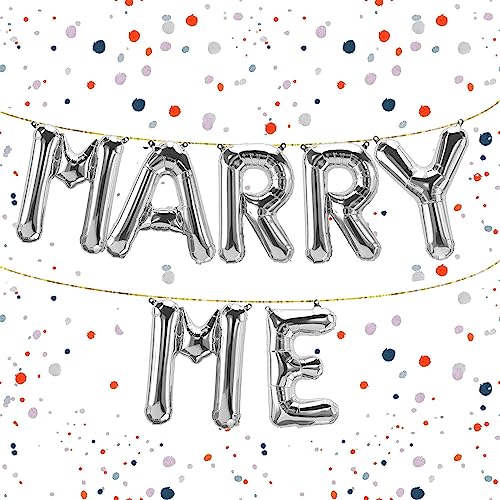 Kopper-24 Folienballon-Set Marry Me in Silber, 40 cm - Überrasche deinen Schatz mit einem romantischen Heiratsantrag - Zeige Deine Liebe auf besondere Weise Kopper-24 Folienballon-Set Marry Me in Silber, 40 cm - Überrasche deinen Schatz mit einem romantischen Heiratsantrag - Zeige Deine Liebe auf besondere Weise von Kopper-24