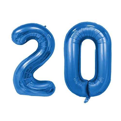 Kopper-24 Folienballon Zahl 20 Set; ca. 80 cm, blau - Luftballon XXL Nummer Riesen Ballon Zahlenballon Mädchen Junge Deko Riesenzahl Party Hochzeit Kindergeburtstag zum Geburtstag Kopper-24 Folienballon Zahl 20 Set; ca. 80 cm, blau - Luftballon XXL Nummer Riesen Ballon Zahlenballon Mädchen Junge Deko Riesenzahl Party Hochzeit Kindergeburtstag zum Geburtstag von Kopper-24