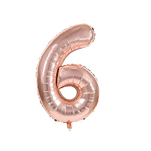 Kopper-24 Folienballon Zahl 6, ca. 80 cm, Rosegold, für Luftbefüllung - Luftballon XXL Nummer Riesen Ballon Zahlenballon Mädchen Junge Deko Riesenzahl Party Hochzeit Kindergeburtstag zum Geburtstag Kopper-24 Folienballon Zahl 6, ca. 80 cm, Rosegold, für Luftbefüllung - Luftballon XXL Nummer Riesen Ballon Zahlenballon Mädchen Junge Deko Riesenzahl Party Hochzeit Kindergeburtstag zum Geburtstag von Kopper-24