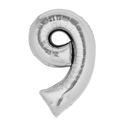 Kopper-24 Folienballon Zahl 9, ca. 80 cm, Silber, für Luftbefüllung - Luftballon XXL Nummer Riesen Ballon Zahlenballon Mädchen Junge Deko Riesenzahl Party Hochzeit Kindergeburtstag zum Geburtstag Kopper-24 Folienballon Zahl 9, ca. 80 cm, Silber, für Luftbefüllung - Luftballon XXL Nummer Riesen Ballon Zahlenballon Mädchen Junge Deko Riesenzahl Party Hochzeit Kindergeburtstag zum Geburtstag von Kopper-24