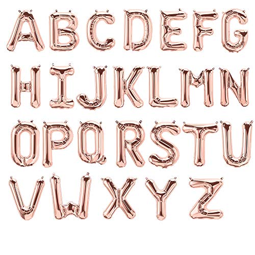 Kopper-24 Folienballons Buchstaben Rose Gold - 40/80 / 100 cm - für Geburtstag Hochzeit Party Dekoration Happy Birthday JGA Geschenk Luftballon Abschluss ABI groß XXL klein mini (Buchstabe A 80 cm) von Kopper-24
