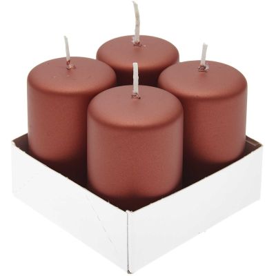 Flachkopfstumpen-Kerzen Set 8x5cm 4 Stück von Kopschitz