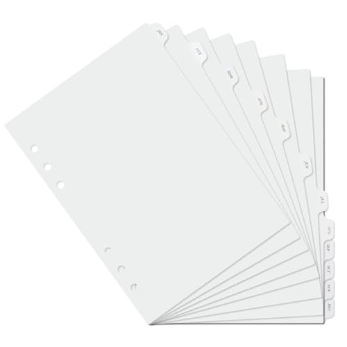 A5 Kunststoff-Trennblätter, 6 Löcher, robuster Kunststoff, Registerkarten für 6-Ringbinder, Notizbücher, Planer (transparent mattiert) von Koqye