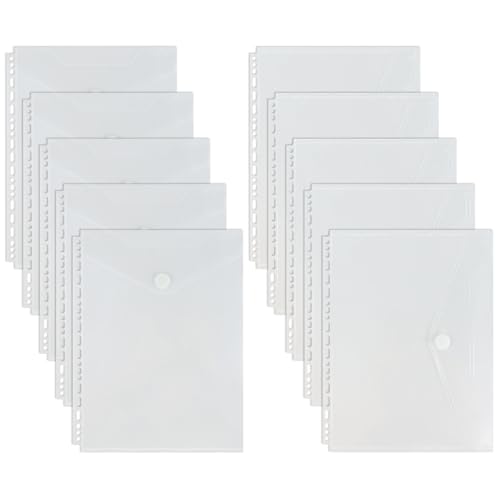Bindermappen, 10 Stück, 21 Löcher für 2/3/4-Ring, hohe Kapazität, Klettverschluss, Briefgröße, Schulbedarf Bindermappen, 10 Stück, 21 Löcher für 2/3/4-Ring, hohe Kapazität, Klettverschluss, Briefgröße, Schulbedarf von Koqye