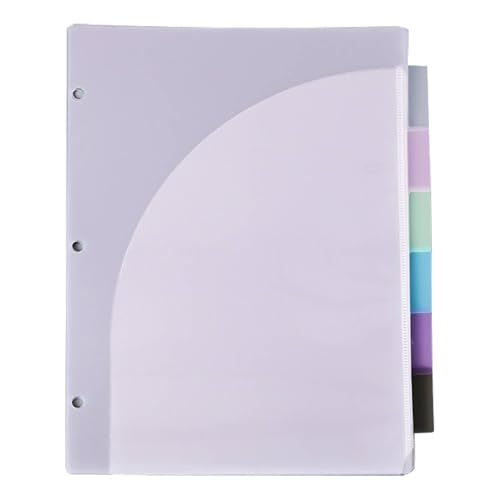 Farbige Trennblätter für 3-Ringordner, 24,9 x 29,1 cm, 6 Registerkarten aus Kunststoff mit Vordertasche, stabile Seiten-Organizer, Registerkarten für 3-Ring-Hefter, Ordner Farbige Trennblätter für 3-Ringordner, 24,9 x 29,1 cm, 6 Registerkarten aus Kunststoff mit Vordertasche, stabile Seiten-Organizer, Registerkarten für 3-Ring-Hefter, Ordner von Koqye