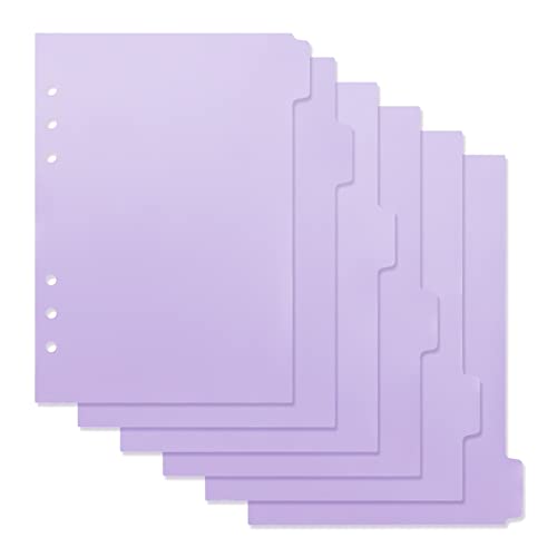 Koqye 6 Ringbuch-Trennblätter, A5 Kunststoff Binder Trennblätter, Bindereinlagen Binder Trennblätter mit Tabs, Registerkarten, Binder Tabs für Planer (A5) von Koqye