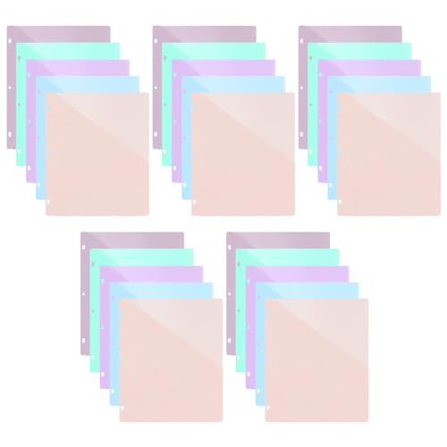 Koqye Ordner-Trennblätter mit Taschen – 8 Kunststoff-Trennblätter für 3-Ringbücher – A4-Bivider mit Tasche und Registern für Planer (mehrfarbig, 5 Stück) von Koqye