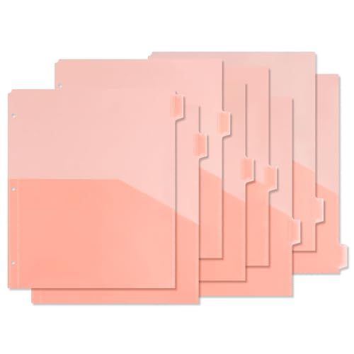 Koqye Trennblätter für 3-Ringordner, violette Ordner-Trennblätter mit Taschen, haltbare Kunststoff-Ordner-Trennblätter mit Tabs, 8-Tab-Kunststoff-Binder-Trennblätter für Ordner (Hellorange - 1 Set) Koqye Trennblätter für 3-Ringordner, violette Ordner-Trennblätter mit Taschen, haltbare Kunststoff-Ordner-Trennblätter mit Tabs, 8-Tab-Kunststoff-Binder-Trennblätter für Ordner (Hellorange - 1 Set) von Koqye