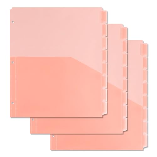 Koqye Trennblätter für 3-Ringordner, violette Ordner-Trennblätter mit Taschen, haltbare Kunststoff-Ordner-Trennblätter mit Tabs, 8-Tab-Kunststoff-Binder-Trennblätter für Ordner (Hellorange - 3 Sets) Koqye Trennblätter für 3-Ringordner, violette Ordner-Trennblätter mit Taschen, haltbare Kunststoff-Ordner-Trennblätter mit Tabs, 8-Tab-Kunststoff-Binder-Trennblätter für Ordner (Hellorange - 3 Sets) von Koqye