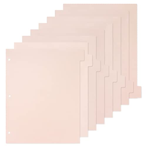 Pinke Trennblätter für 3-Ringordner, 8 Register, stabile Kunststoff-Trennblätter, einfügbare Notizbuch-Planer-Registerkarten für Ordner (1 Set) von Koqye