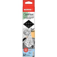 Kores® GRAFITOS Bleistifte HB schwarz mit Radierer, 12 St. von Kores®