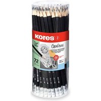 Kores® GRAFITOS Bleistifte HB schwarz mit Radierer, 72 St. von Kores®