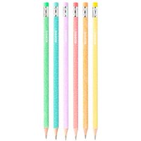 Kores® GRAFITOS Pastel Bleistifte HB farbsortiert mit Radierer, 6 St. von Kores®