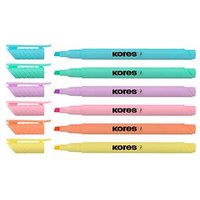 Kores® Highliner Pastell Textmarker farbsortiert, 6 St. von Kores®