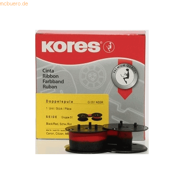 Kores Farbband Gr. 51 Seide schwarz/rot von Kores