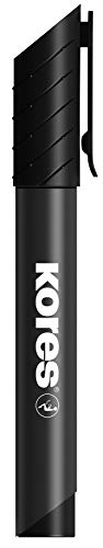 Kores - K-Marker XP1: Schwarze Permanent Marker Stifte, Rundspitze mit wasserfester und geruchsfreier Tinte, für alle Oberflächen, 12 Stk Packung von Kores