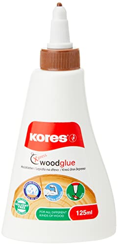 Kores K75725 Holzleim, 125 ml Flasche mit Dispenserkappe, weiß von Kores