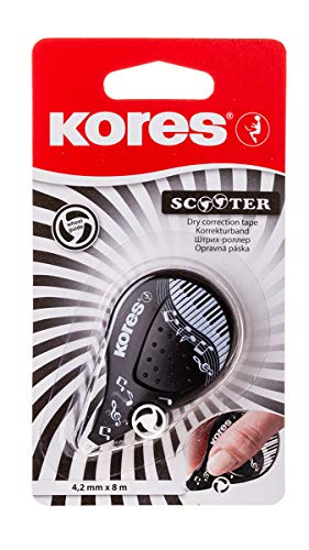 Kores KR84972 Korrekturroller, 8 m x 4.2 mm, schwarz/weiß von Kores