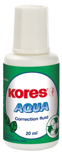 Kores Korrekturfluid Aqua auf Wasserbasis, 20 ml, 10 Stück, weiß von Kores