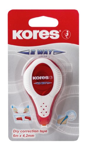 Kores - 2Way: Maus-Korrekturband-Roller für Studenten und Erwachsene, nicht abziehbares trockenes Korrekturband mit weichem Griff, Schul- und Bürobedarf, 10er-Pack, 8m x 4,2 mm von Kores