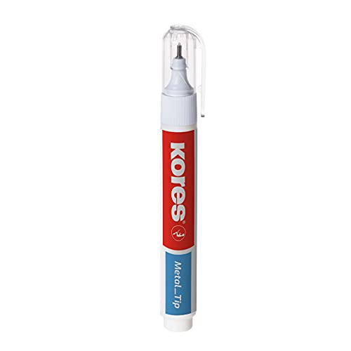 Kores - Korrekturstift mit Metallspitze für Schüler und Erwachsene, geeignet für alle Tinten und Drucke, schnell trocknend - 10g Stift, geblistert Kores - Korrekturstift mit Metallspitze für Schüler und Erwachsene, geeignet für alle Tinten und Drucke, schnell trocknend - 10g Stift, geblistert von Kores