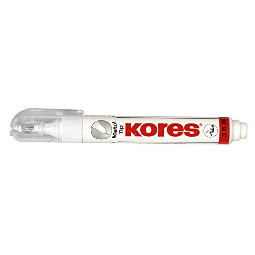 Kores - Korrekturstift mit Metallspitze für Schüler und Erwachsene, geeignet für alle Tinten und Drucke, schnell trocknend - 10g Stift, geblistert von Kores