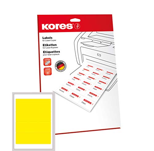 Kores L19061.252 - Universal Etiketten, 25 Blatt A4, 19.2 x 6.1 cm, gelb Kores L19061.252 - Universal Etiketten, 25 Blatt A4, 19.2 x 6.1 cm, gelb von Kores