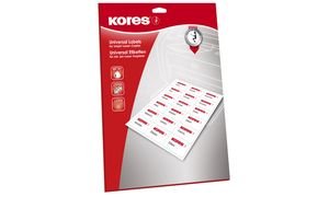 Kores L210297.25 Universal-Etiketten, 210 x 297 mm, weiß, 25 Blatt von Kores