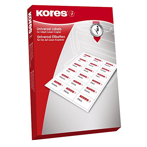 Kores LR060 - Universal Etiketten, 100 Blatt A4, Durchmesser 6 cm, weiß von Kores