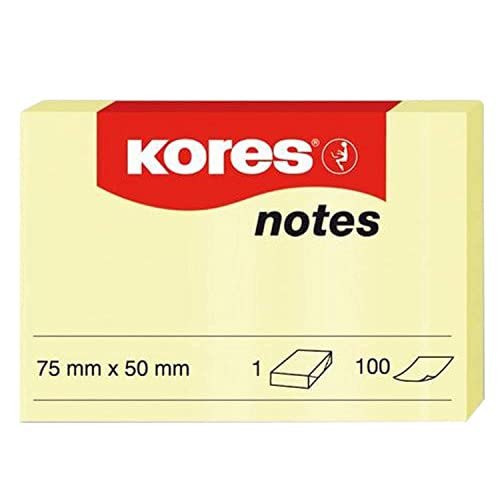 Kores N46057 Haftnotizen Notes, 75 x 50 mm, 100 Blatt, gelb von Kores