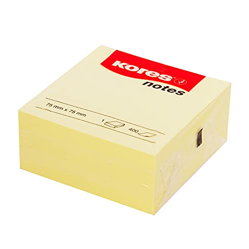 Kores N46074 Haftnotizen Notes Würfel, 75 x 75 mm 400 Blatt, gelb von Kores