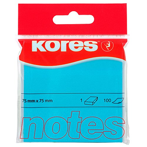 Kores N47078 Haftnotizen Notes, 75 x 75 mm, 100 Blatt, blau von Kores