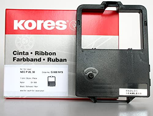 Kores - Nylon-Farbband für Nadeldrucker, schwarz, kompatibel mit NEC P20 von Kores