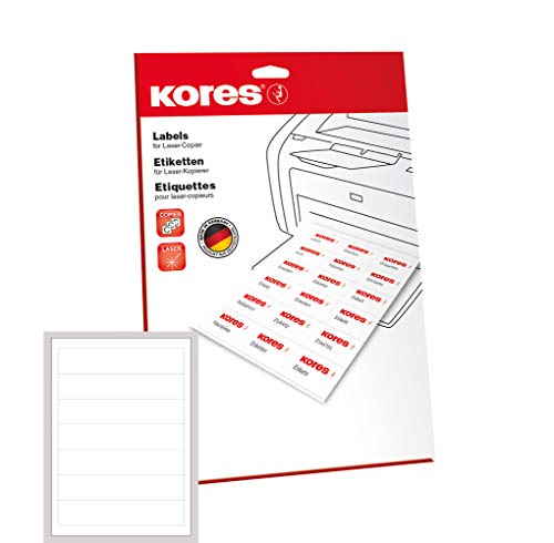 Kores Ordnerrücken-Etiketten für Ink Jet, Laser und Kopierer, 192 x 38 mm, 25 Blatt, weiß, L19038.25, 190,0 x 38,0mm Kores Ordnerrücken-Etiketten für Ink Jet, Laser und Kopierer, 192 x 38 mm, 25 Blatt, weiß, L19038.25, 190,0 x 38,0mm von Kores