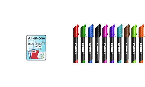 Kores - K-Marker XP1: Yellowgreen Permanent Marker Stifte, runde Spitze mit wasserfester und geruchsarmer Tinte, für alle Oberflächen von Kores