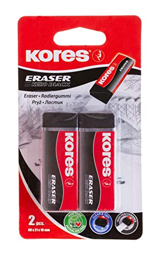 Kores RG40212, 2 Radiergummis schwarz auf Blister Kores RG40212, 2 Radiergummis schwarz auf Blister von Kores