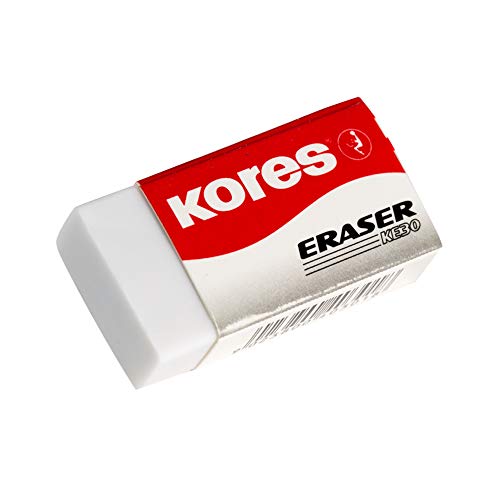 Kores Radierer KE-30 mit Papierschlaufe, 40 x 21 x 10 mm, weiß Kores Radierer KE-30 mit Papierschlaufe, 40 x 21 x 10 mm, weiß von Kores